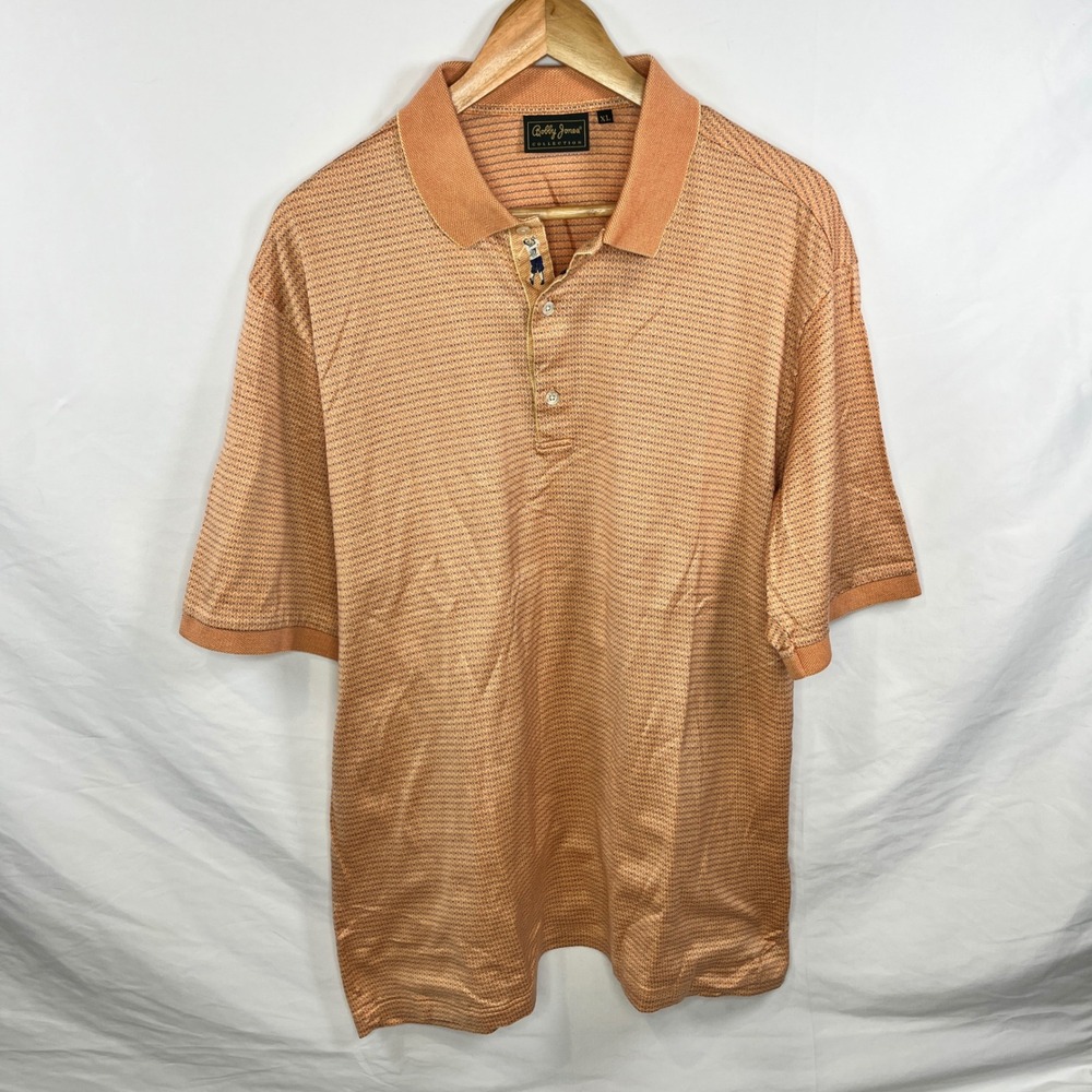 Bobby Jones Collection Golf Polo Shirt Golfer‎ Print Made in Italy XL